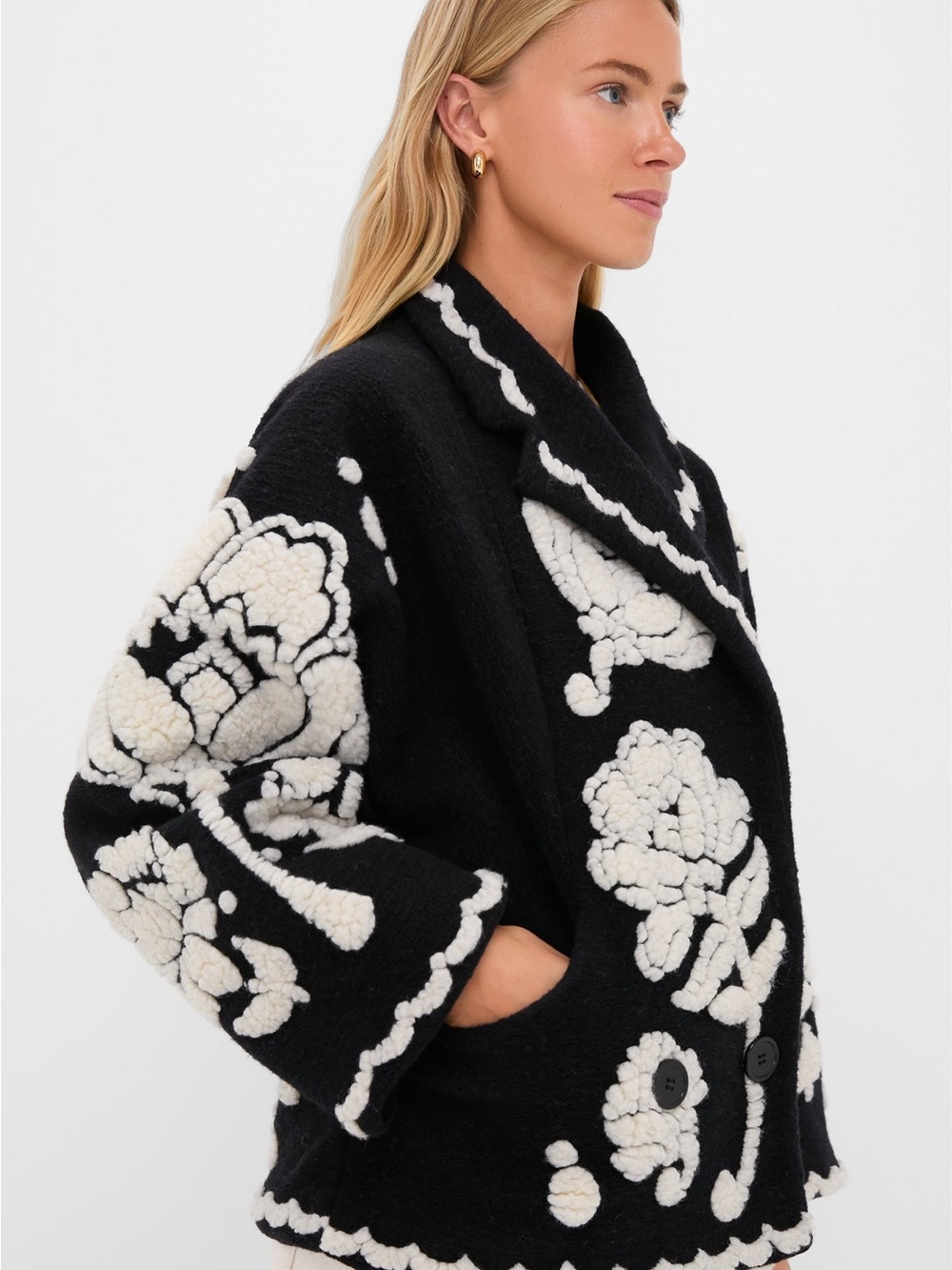 FARM Rio Garden Fleece Jacket Floral Botanical Print Size XS NWT - Picture 4 of 8